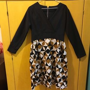 Vintage, Mad Men Style geometric dress- size M
